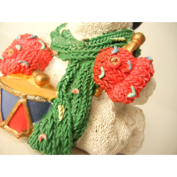 Snowman sitting, Drummer snowman, mantel décor, vintage 1990's - Picture 3 of 8
